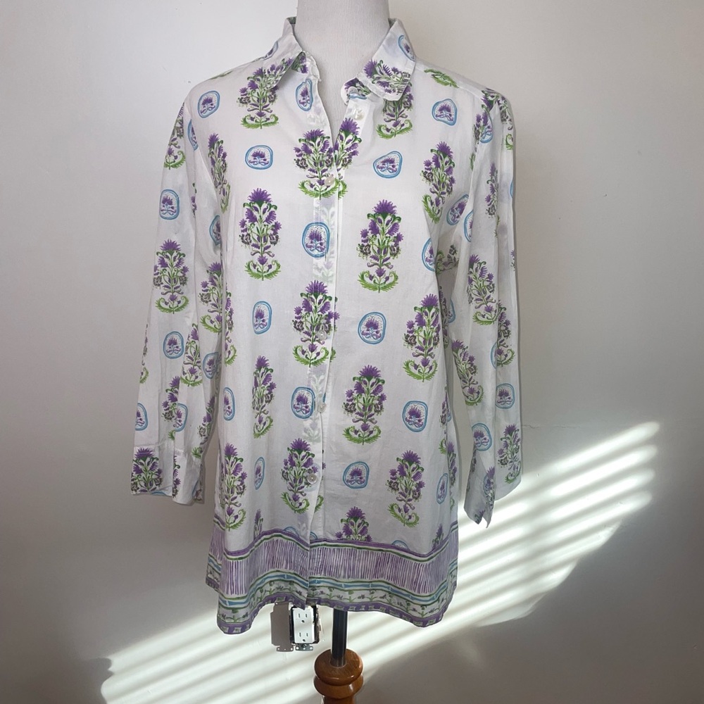 Chic White Floral Tunic Mary Marshmellow white cotton